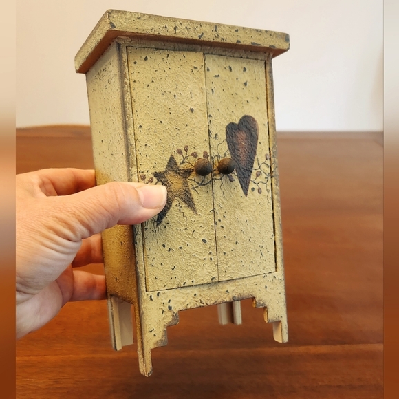 Miniature Toy Armoire by Audrey's Handpainted American Primitive - Picture 3 of 12